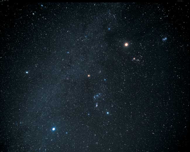 Orion with Betelgeuse over Sirius