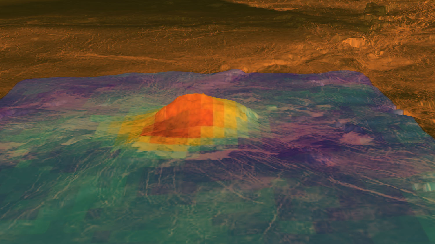 Venusian volcano Idunn Mons in radar data