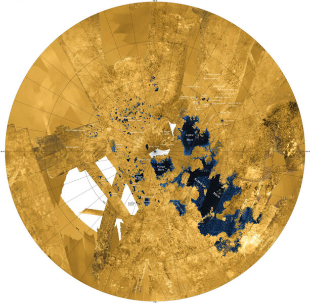 radar map of Titan's north pole