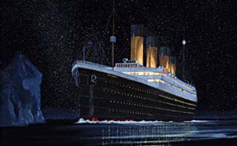 <i>Titanic</i> and iceberg