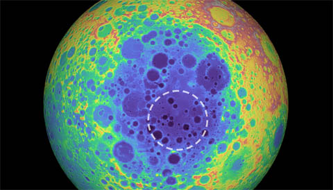 Topography map of South Pole-Aitken