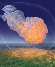 Painting of Tunguska blast