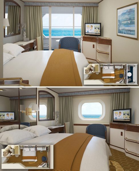 Two cabins on Pacific Explorer