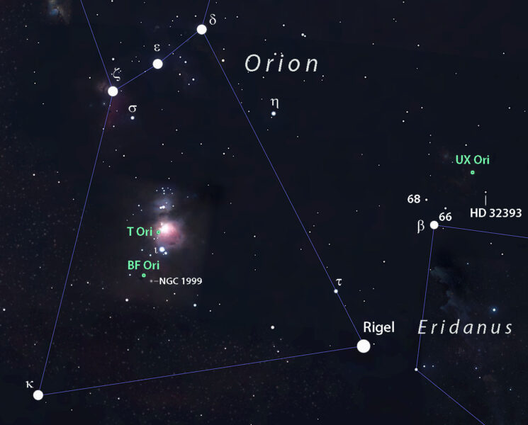 Orion variables finder chart