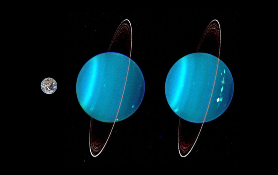 Earth and Uranus compared