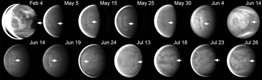 Venus cloud discontinuities