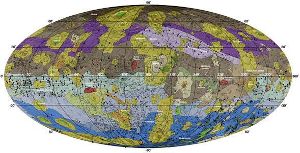 Geologic map of asteroid 4 Vesta 