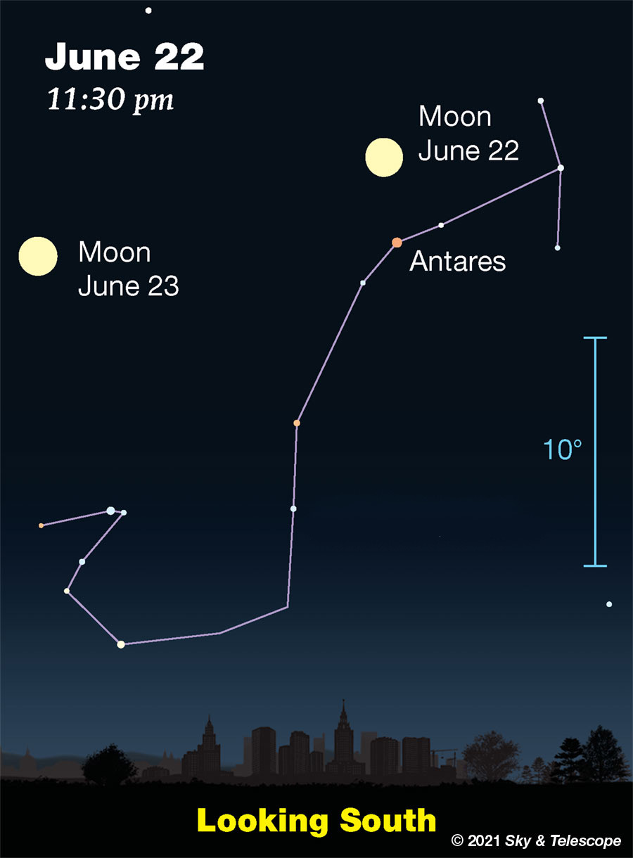 Moon over Scorpius, June 22, 2021