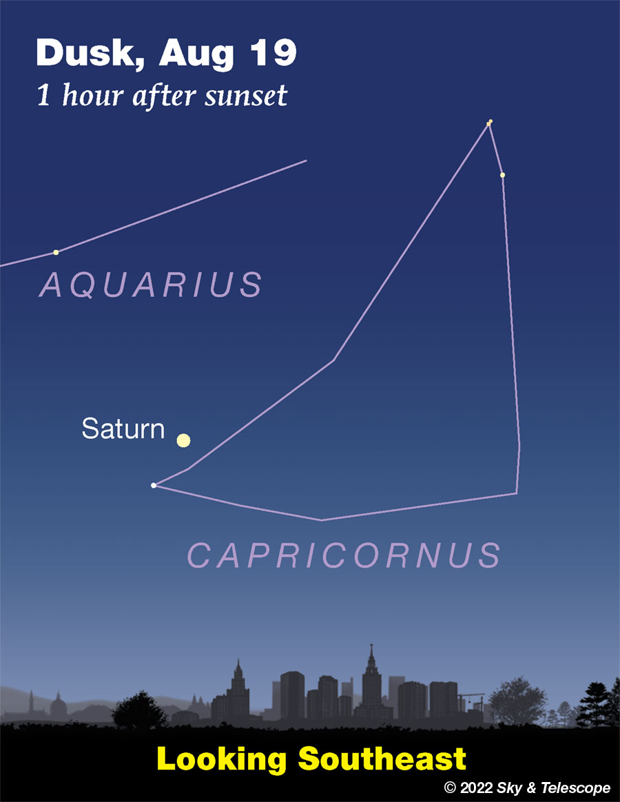 Saturn at dusk, Aug 19, 2022