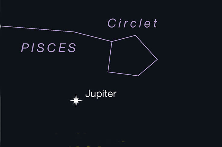 Jupiter near the Circlet of Pisces