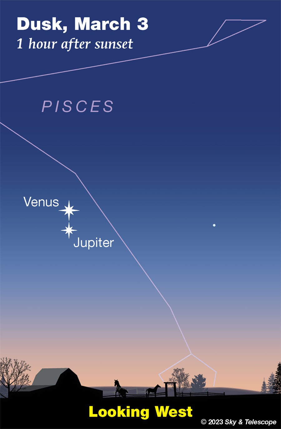 See a bright half moon meet up with Jupiter in the night sky tonight