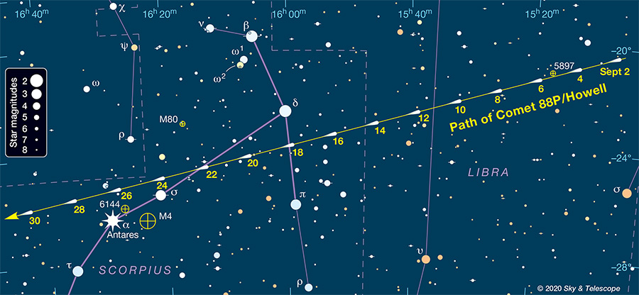 Comet 88P/Howell finder chart