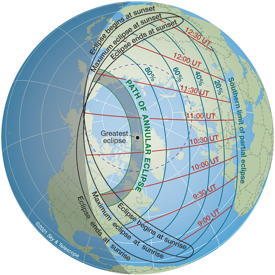 Solar Eclipse 2021 Map A Sunrise Annular Solar Eclipse - Sky & Telescope - Sky & Telescope