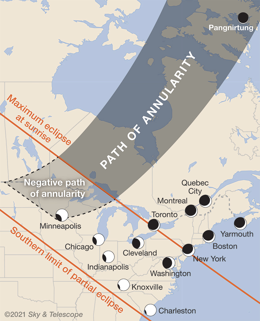 Solar Eclipse Map 2021 A Sunrise Annular Solar Eclipse - Sky & Telescope - Sky & Telescope