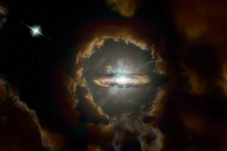 Artist's concept of early disk galaxy