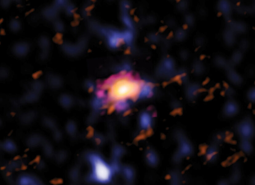 Hubble and ALMA image of early disk galaxy