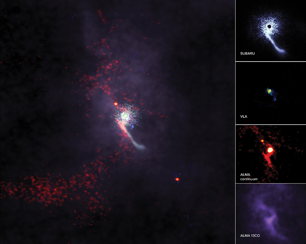 Observations of the star system Z Canis Majoris and the dust and gas around it.