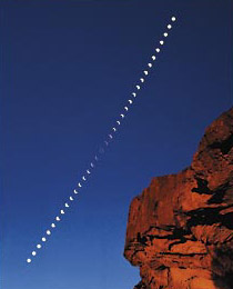 Photo sequence showing annular eclipse of the Sun