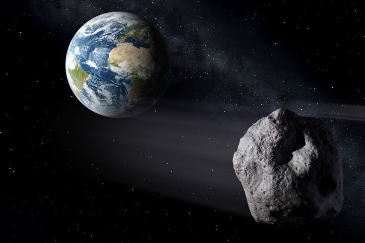 Near-Earth asteroid passing Earth