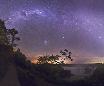 Milky Way and Magellanic Couds over Iguaçu Falls