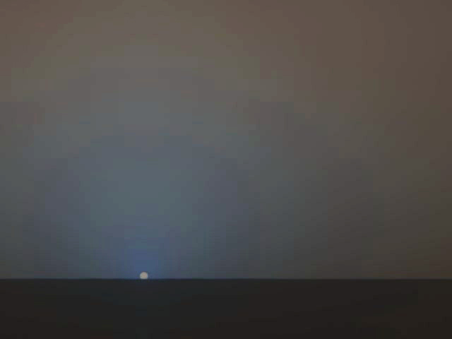 Blue sunset on Mars