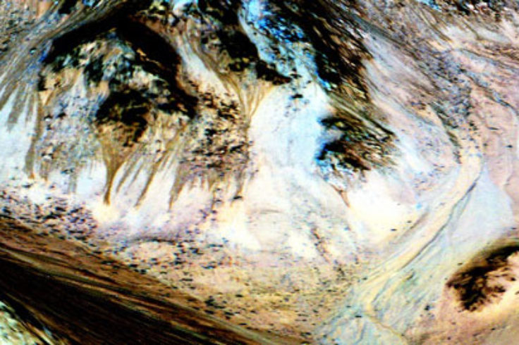 Hale Crater's dark streaks