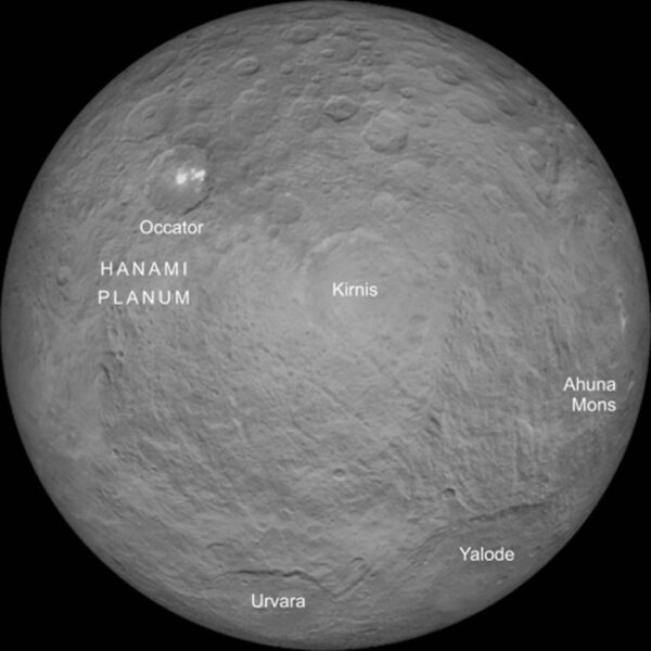 Hanami Planum on Ceres