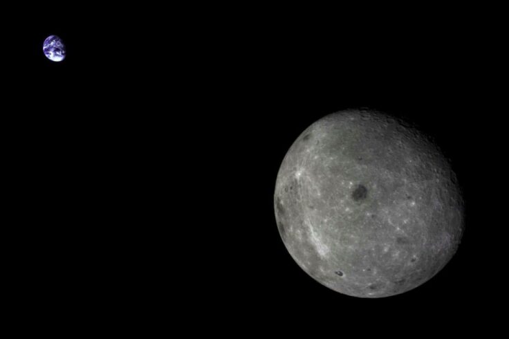 Chang'e 5 T1 view of the Moon and Earth