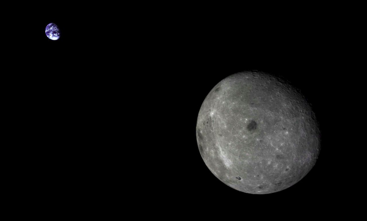 Chang'e 5 T1 view of the Moon and Earth