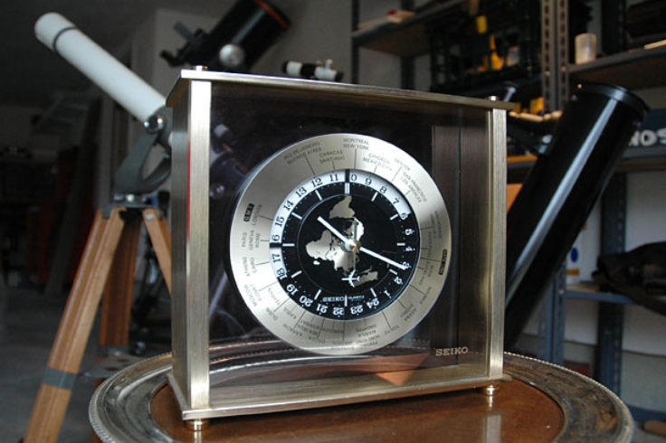 24-hour clock with telescopes