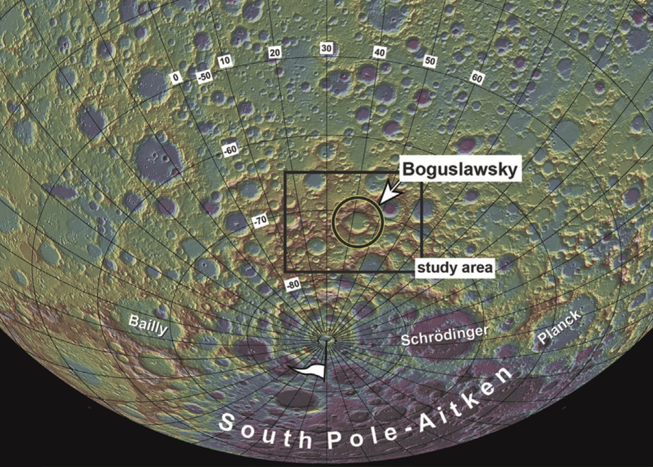 Map showing Luna 25 landing site