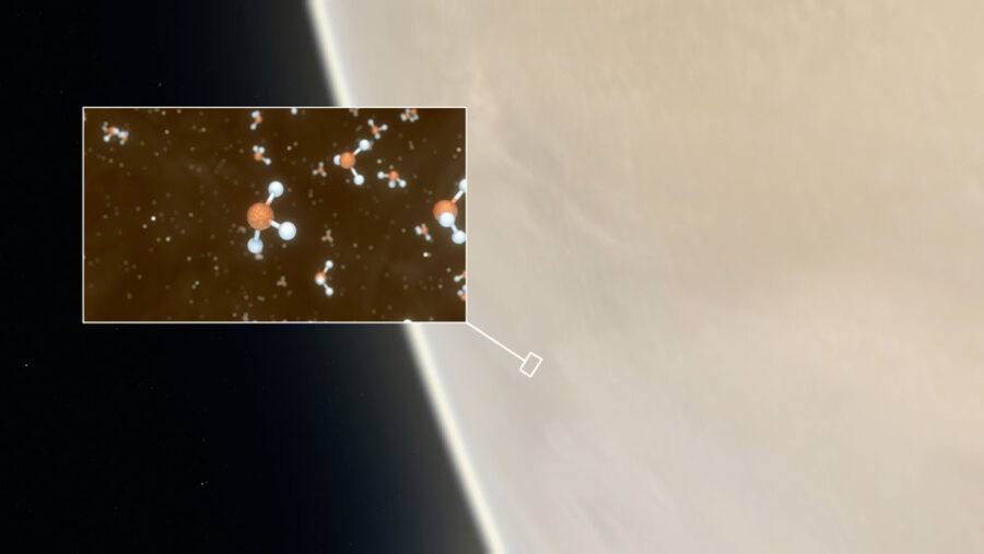 Artist's impression of phosphine on Venus