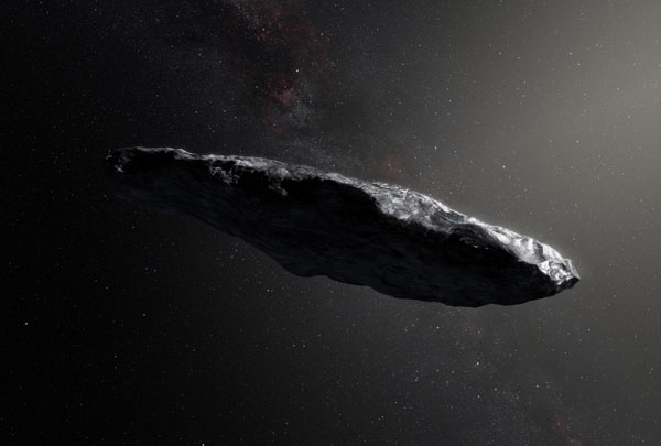 Portrayal of 'Oumuamua (1I/2017 U1)