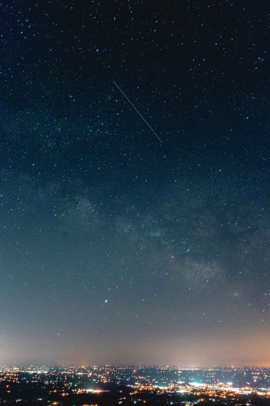 Light-polluted city skies