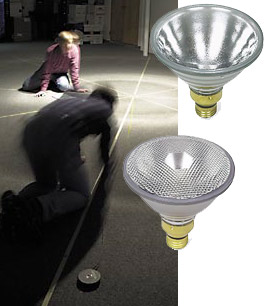 Composite image of floodlight, spotlight, and illumination patte