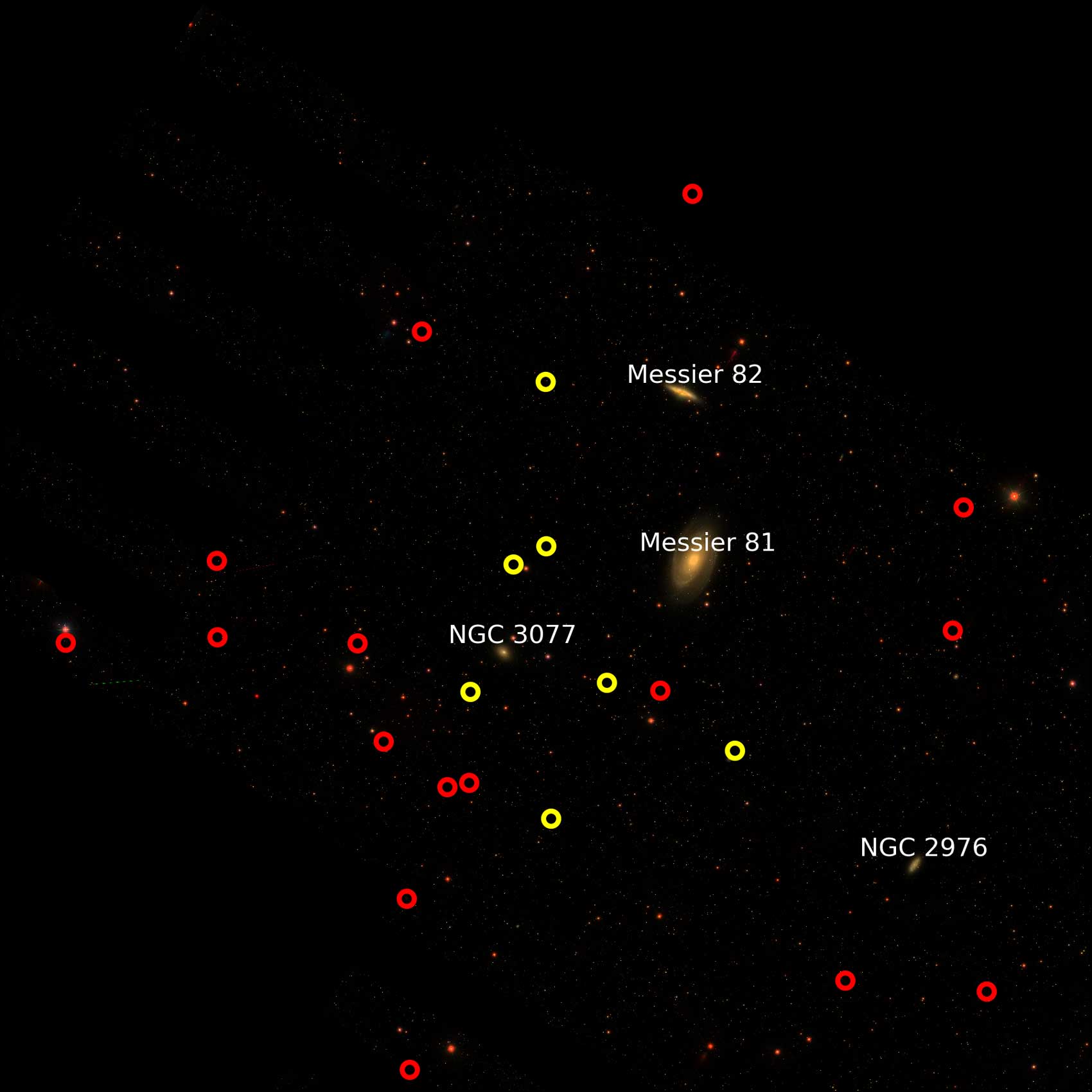 stars plotted and labeled against a black background