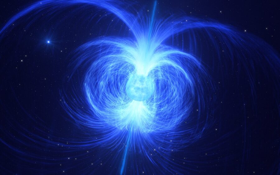 Magnetic massive star shines blue with dipole field