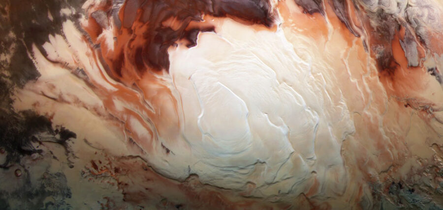 Mars south pole ice cap