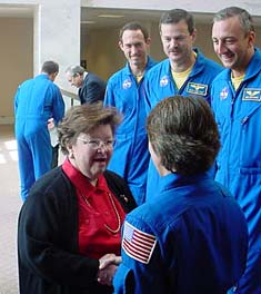 Sen. Mikulski with Astronauts