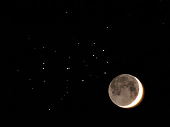Moon and Pleiades