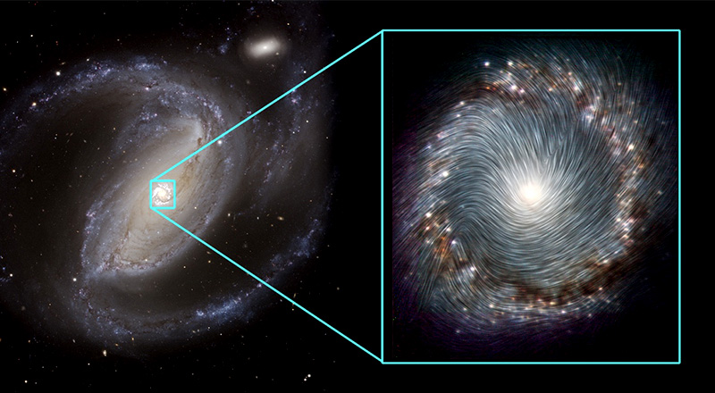 Spiral galaxy NGC 1097, close-up on central region