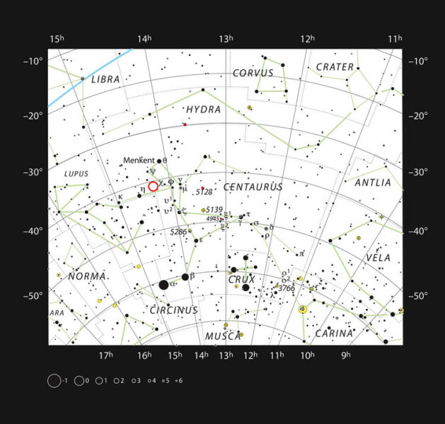 star chart of Centaurus