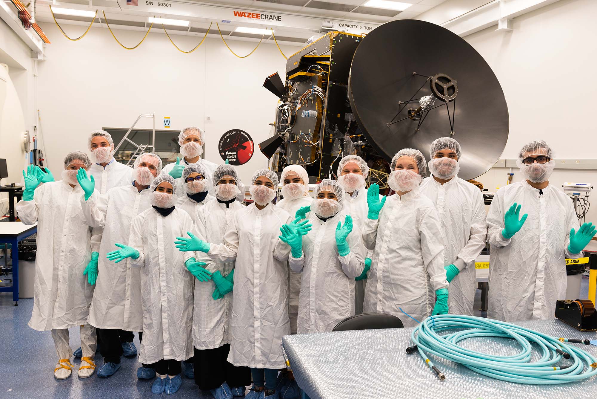 Mars Hope team in the clean room