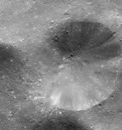 Closeup of 8-mile crater