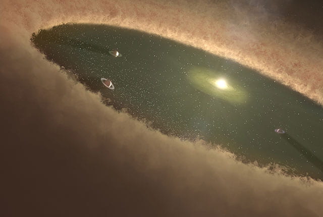 Exoplanet formation (artist's concept)