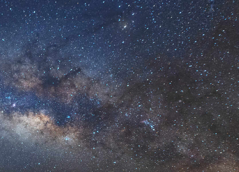 Milky Way image showing lens abberations