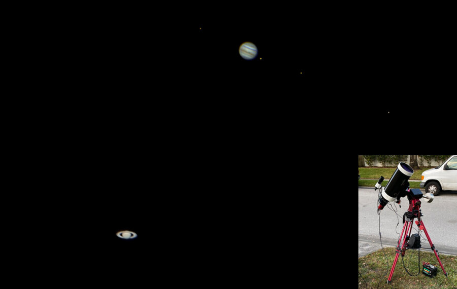 Small telescope, Jupiter and Saturn