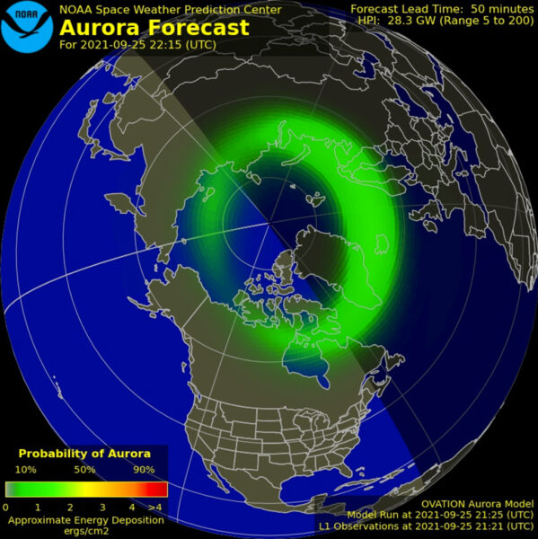 Aurora forecast graphic