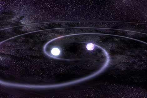 White dwarfs merge as they emit gravitational waves